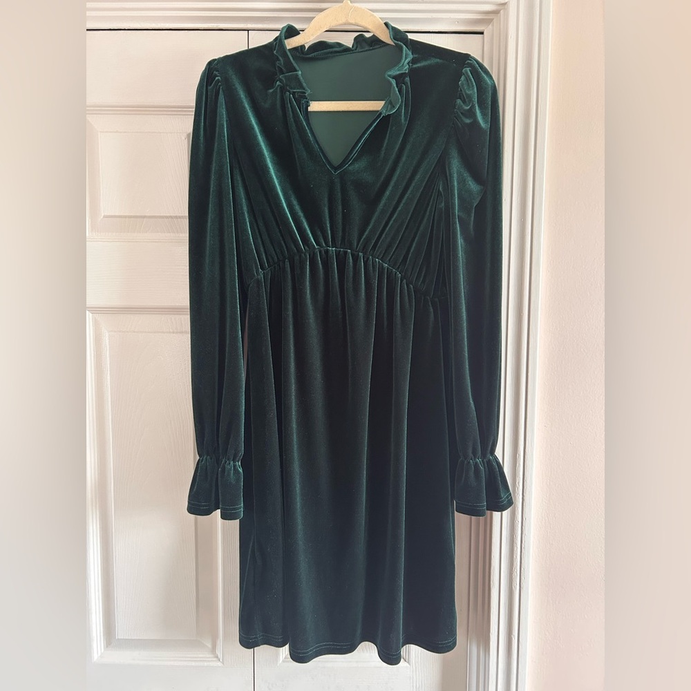 Green Velvet Dress